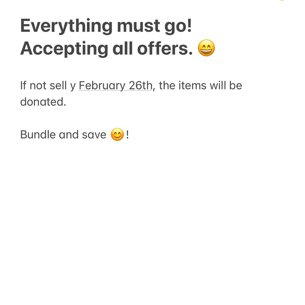 Final sale! Everything must go.